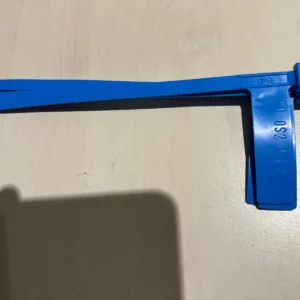 Kabellabel blauw met bedrukking