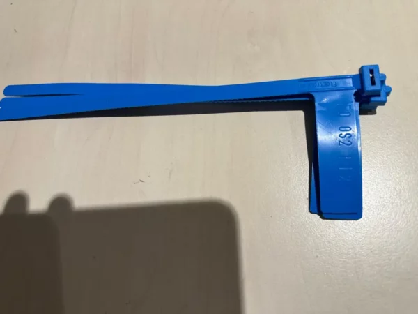 Kabellabel blauw met bedrukking