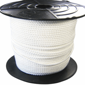 Trekkoord/trekdraad Nylon 6mm wit - haspel van 1000m